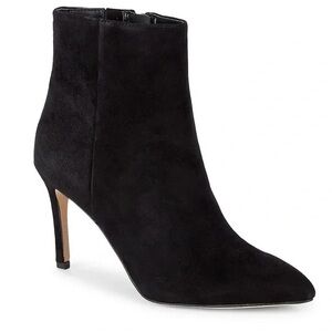 SAM EDELMAN Olette Black Suede Leather Heeled Boots Ankle Booties